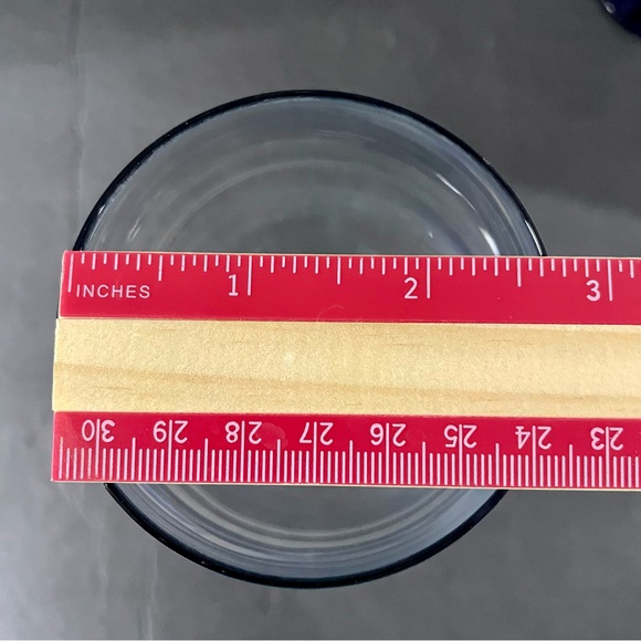 Set of 2 Wine Goblets Clear Glass Cobalt Blue Stems 7 1/4” Tall Barware Wine - Picture 7 of 8